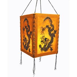 Lampenschirm Drache, orange, LOKTA Papier, Papierlampe Lampion Hängelampe Nepal