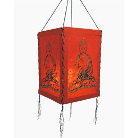 Lampenschirm Buddha, rot, LOKTA Papier, Papierlampe Lampion Hängelampe Nepal