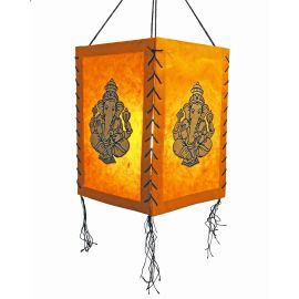 Lampenschirm Ganesha, orange, LOKTA Papier, Papierlampe Lampion Hängelampe Nepal