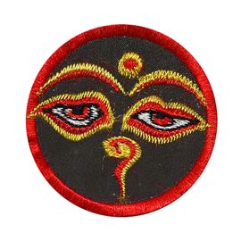 Aufnäher,Patches, Textilaufnäher, 5 cm, Nepal,Om,Buddha Eye,Yin Yang,Mandala,Peace