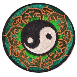 Aufnäher,Patches, Textilaufnäher, 8 cm Yin Yang