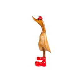 Ente Holz mit roten Stiefeln Höhe ca. 40 cm