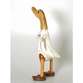 Ente Holz mit weißem Body Höhe ca. 25-28 cm