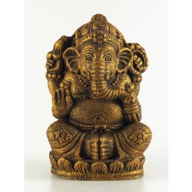 Ganesha aus Steinguss Höhe ca. 14 cm gold-schwarz