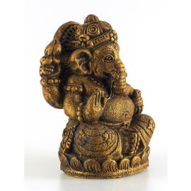 Ganesha aus Steinguss Höhe ca. 14 cm gold-schwarz