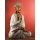 Buddha Figur aus Suar Holz mit weißem Gewand im Gyan Mudra, sitzend, ca. 60 cm hoch