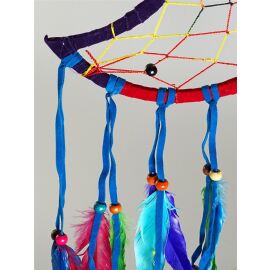 Bunter Mond Traumfänger "Dream Catcher", regenbogenfarben, ca. 50 cm lang