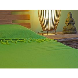 Tagesdecke "KERALA" apfelgrün unifarben 100% Cotton, ca. 225 x 270 cm