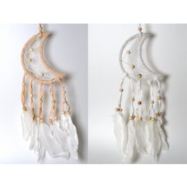 Mond Traumfänger "Dream Catcher" in naturfarben oder weiß, ca. 30 cm lang