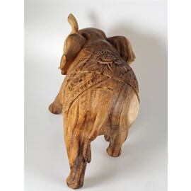 "Asiatischer Elefant" Figur aus Suar Holz, naturfarben, ca. 34 cm lang