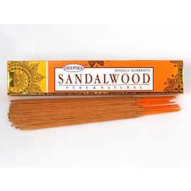 SANDALWOOD Räucherstäbchen 15 g | DEEPIKA Pure...