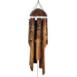 Windspiel & Klangspiel mit Geckos bemalt, ca. 50 cm lang