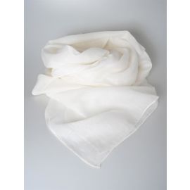Tuch Halstuch 100% Baumwolle unifarben weiß  | ca. 100 x100 cm