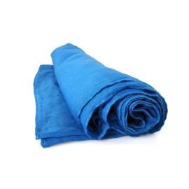 Tuch Halstuch 100% Baumwolle unifarben azurblau | ca. 100 x100 cm