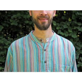Fischerhemd mit Brusttasche mehrfarbig gestreift 100%...
