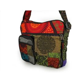 Tasche Umhängetasche Patchwork Muster bunt im Retro Stil | ca. 20x24x5 cm