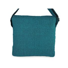 Tasche Umhängetasche mit überlappendem Deckel & floralem Muster petrol | ca. 28x27x6 cm