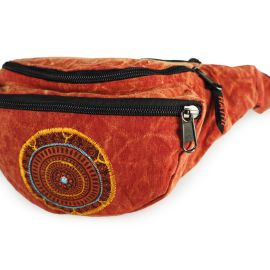 Mandala Gürteltasche Bauchtasche Hüfttasche Baumwolle stonewashed | orange