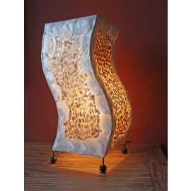 Tischlampe mit Muschelplättchen | Höhe ca. 50 cm