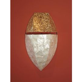 Wandlampenschirm mit Muschelplättchen | ca. 47x26,5x11,5 cm