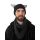 Wikinger Mütze Strickmütze Wolle mit Fleece unisex | schwarz hellgrau