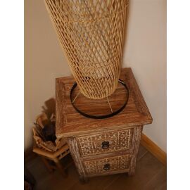 Stehlampe mit Rattan Holzstäben | ca. 120 cm Höhe
