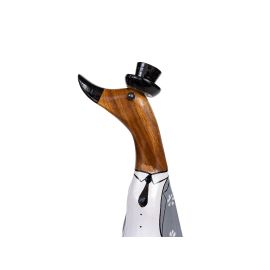 Ente Holz mit Krawatte und Hut  ca 25 cm