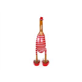 Ente Holz mit Badelatschen rot-weiss ca 40 cm