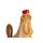 Huhn Holz mit roten Stiefeln und Hut ca 35 cm