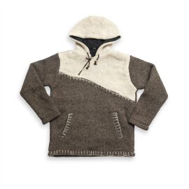 Hoody 100 % Schurwolle  mit Fleece Futter 100 % Polyester
