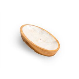 Seifenschale Holz-Perlmutt oval weiss
