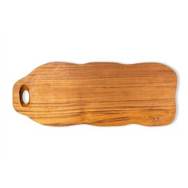 Schneidbrett kurvige Kanten Teak Holz