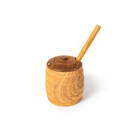 Honigtopf mit Speziallöffel Teak Holz
