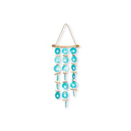 Muschelplättchen Windspiel türkisblau