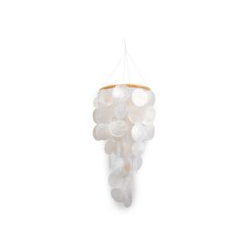 Muschelplättchen Windspiel weiß