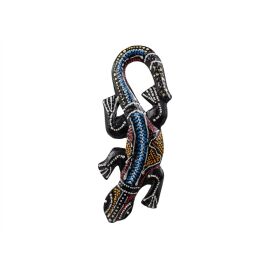 Gecko, Holz bemalt 15 cm
