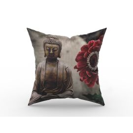 Kissenhülle 40 x 40 cm bedruckt Buddha m Blume