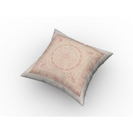Kissenhülle 50 x 50 cm Brokat Mandala silber grau