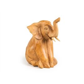 Elefant sitzend aus Suar Holz (10cm)