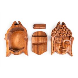 Box Buddha aus Suar Holz