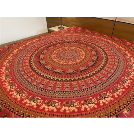 Decke bedruckt, Überwurf ca 210x240cm Elefant rot