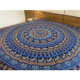 Decke bedruckt, Überwurf Camel- Mandala ca 210x240 cm