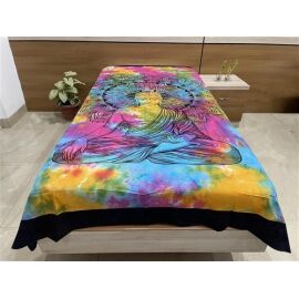 Decke bedruckt, Überwurf Buddha ca 140x210 cm multicolor
