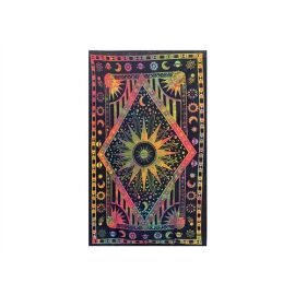Decke bedruckt, Überwurf Sonne - Mond ca 140x210 cm multicolor