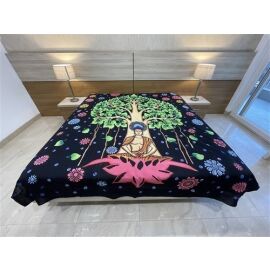 Decke bedruckt, Überwurf ca 210x240cm Buddha Tree