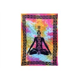Decke bedruckt, Überwurf  Buddha-Chakra multicolor...