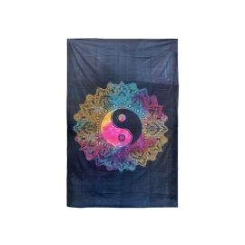 Decke bedruckt, Überwurf Yin Yang multicolor ca...