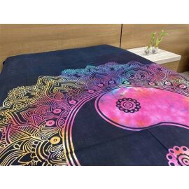 Decke bedruckt, Überwurf Yin Yang multicolor ca...