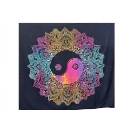 Decke bedruckt, Überwurf Yin Yang ca 210x240 cm multicolor
