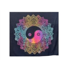 Decke bedruckt, Überwurf Yin Yang ca 210x240 cm multicolor